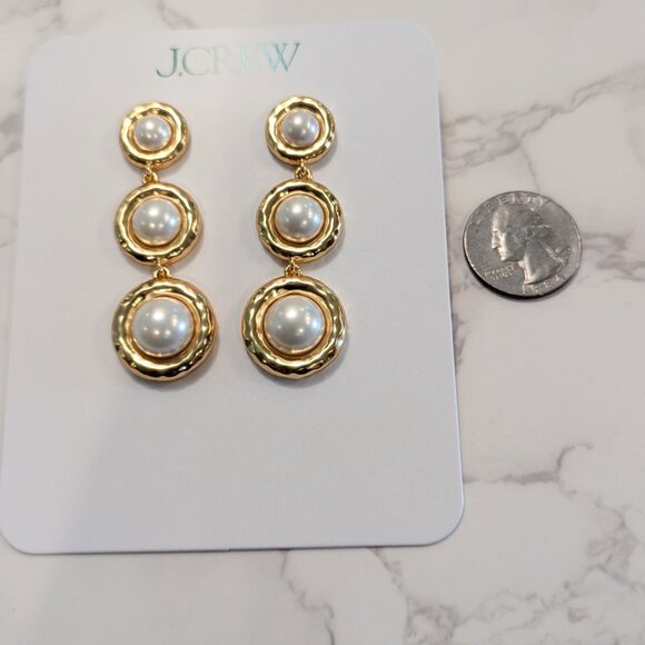 J.Crew Inset Pearl Tiered Earrings - Picture 5 of 7